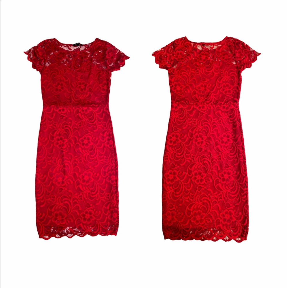 Red, Lace Mini Dress